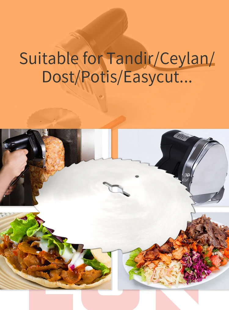 100mm TANDIR Lama Circolare Dentata Per Coltello Elettrico Doner - Foto 5