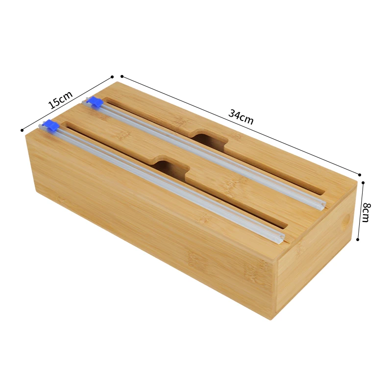 Bamboo 2 In 1 Wall Mount Organizer Box Aluminum Foil Wax Paper Plastic ...