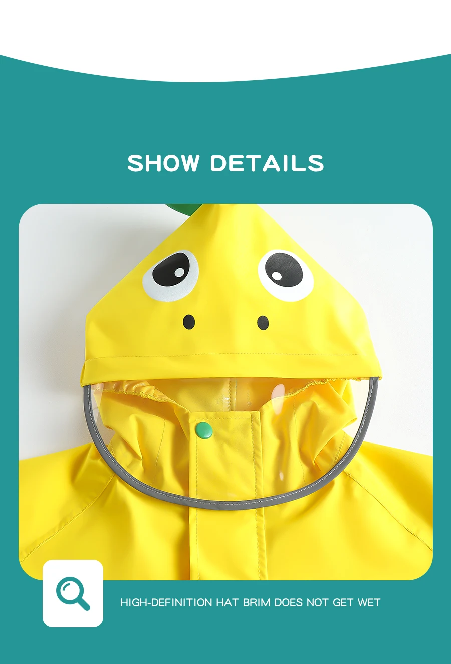 Back to school waterproof raincoat cartoon print raincoats with schoolbag children's rain coat for kids students details