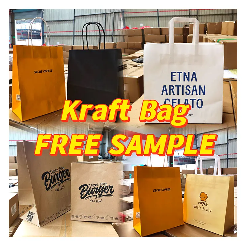 Logo Custom Wholesale Compostable Durable Kraft Paper Bags – Fastfoodpak