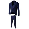 blue suit vest and trousers
