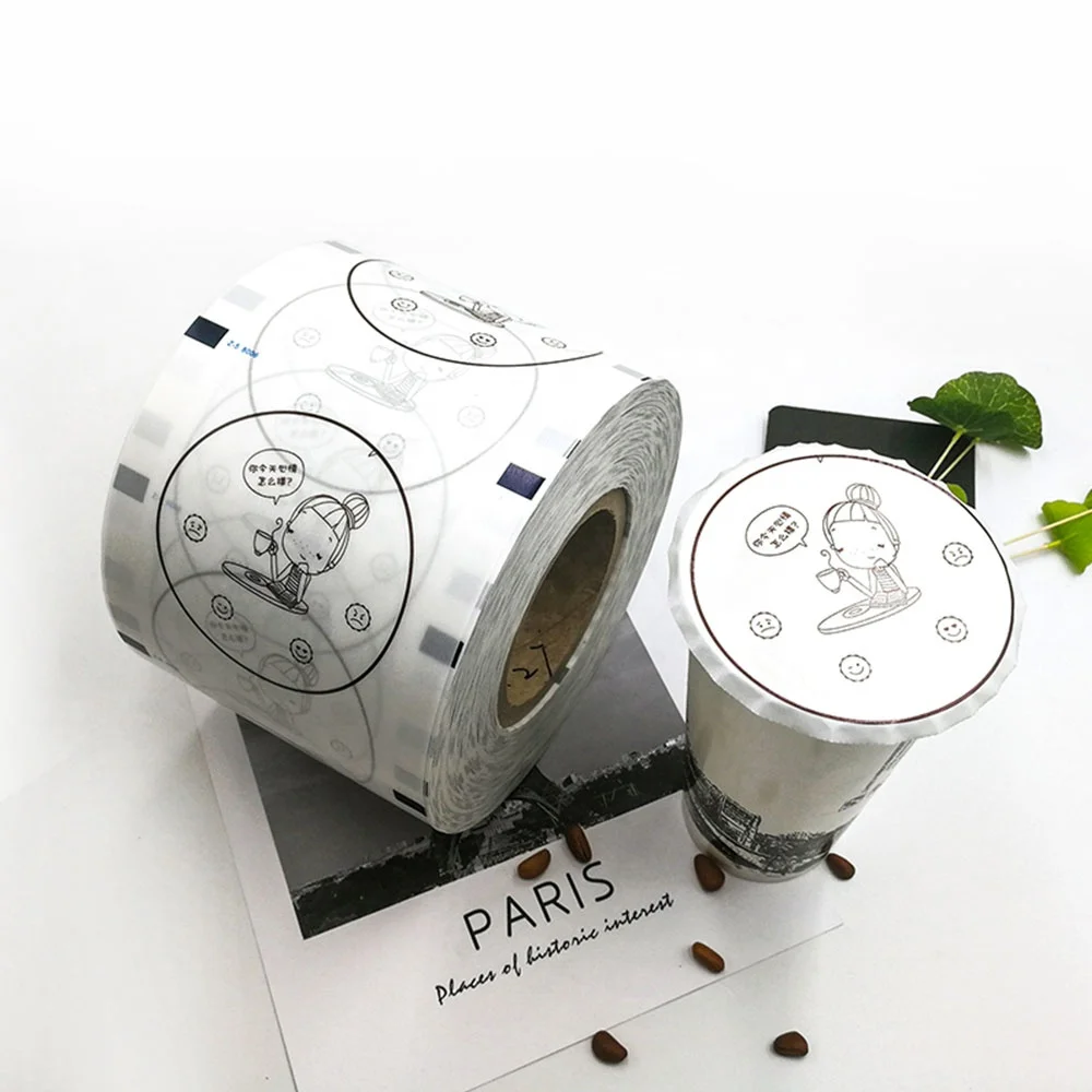 magasin à double utilisation en plastique de thé de lait de papier de film de cachetage de thé de bulle au givrage de film de tasse de machine de cachetage de film de papier d'ordre