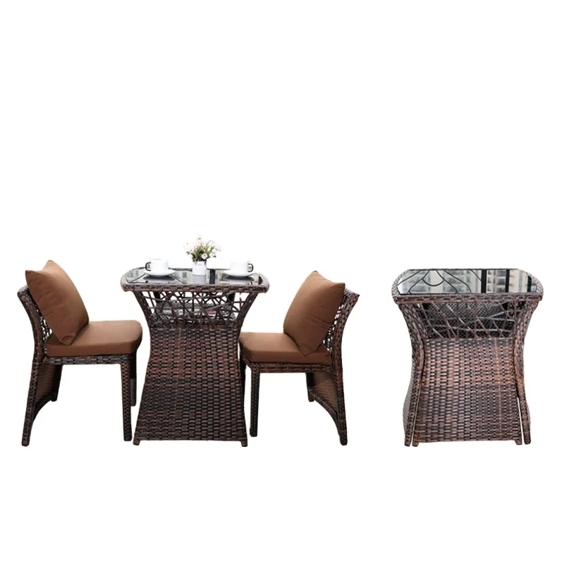 rattan two chairs and small table