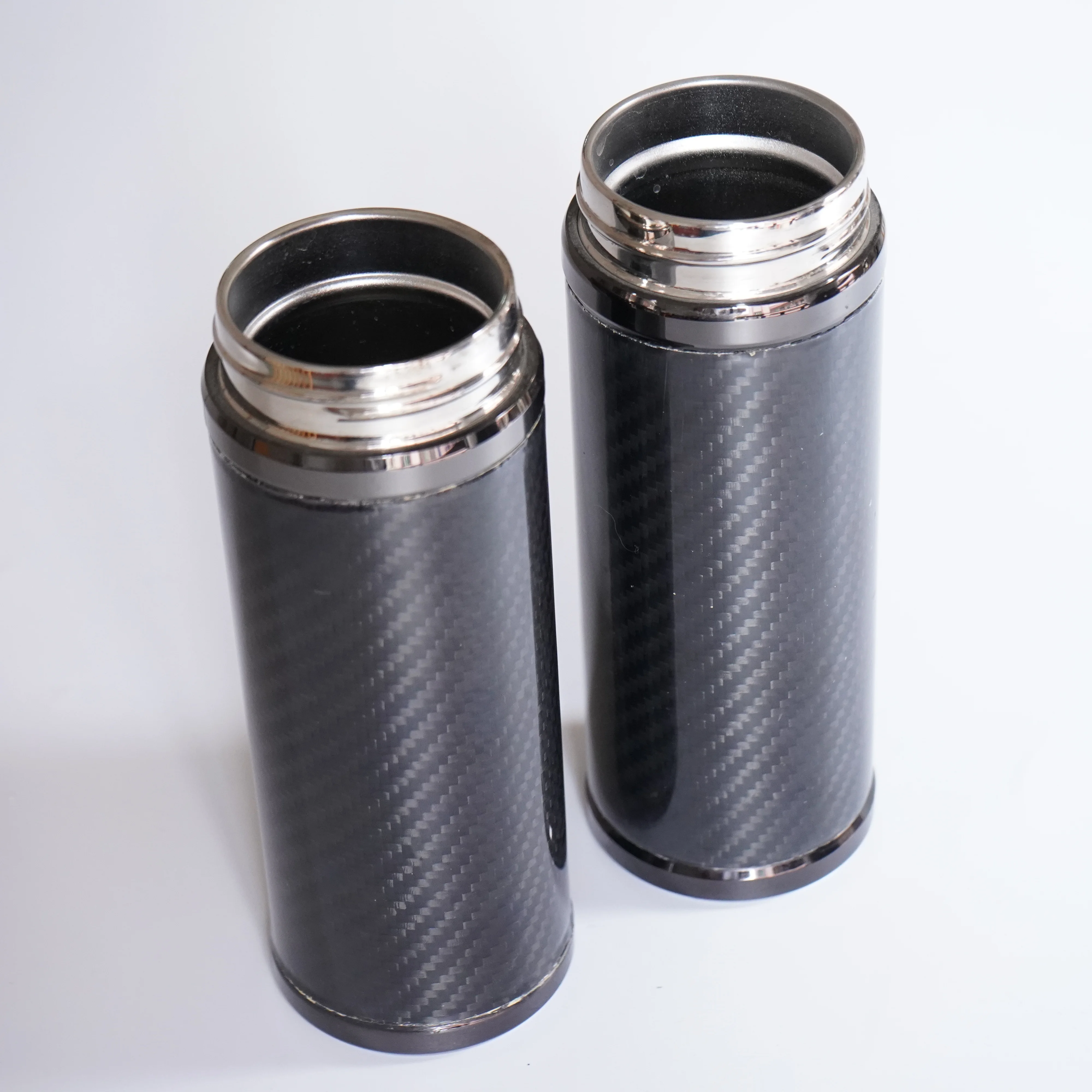 Business High-end Custom Portable 3k Twill Glossy Carbon Fiber Vacuum Flask Thermos for Travel
