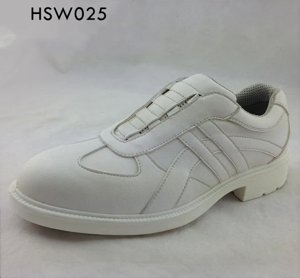 LXG,food Factory Low-cut slip Resistant Lace up Light White Work Shoes with Steel Toe Anti-puncture Safety Shoes HSW025