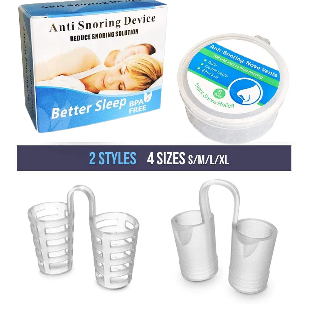 STOCK Set 8 Pcs Premium Stop Snoring Nose Vent Soft Silicone Anti Snore Nasal Dilator