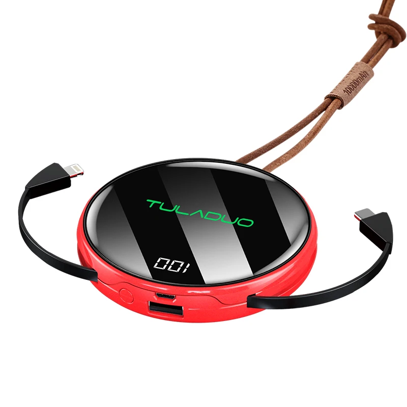 10000mah mirror mini power bank with led digital display 2.