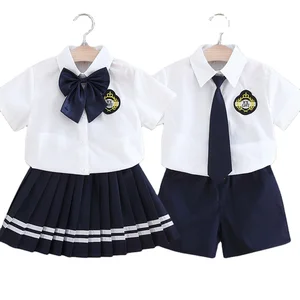 High Quality Solid Pattern School Uniform for Kids Kindergarten Summer Outfits