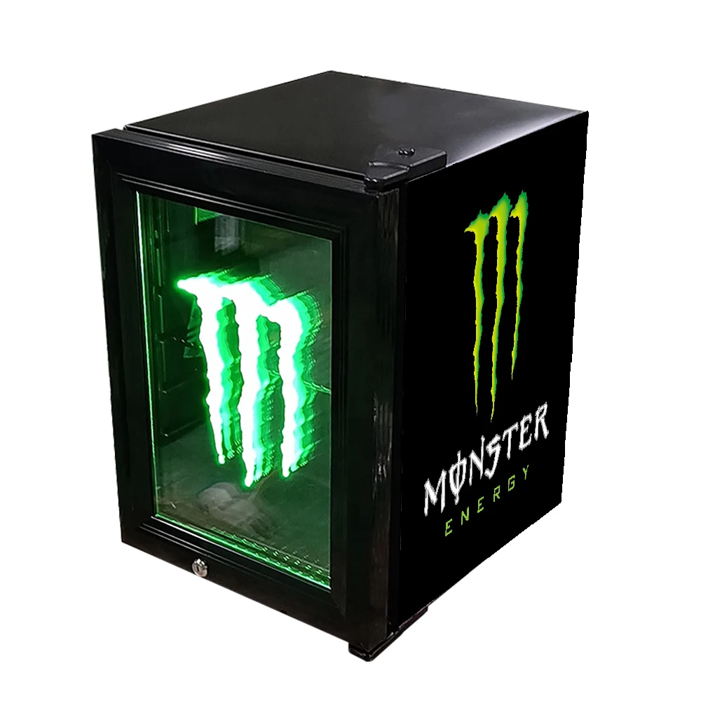 冷蔵庫・冷凍庫 Monster Energy Drink Black Mini Fridge Monster Energy Drink Mini Fridge Pub Home Garden Garage 220V