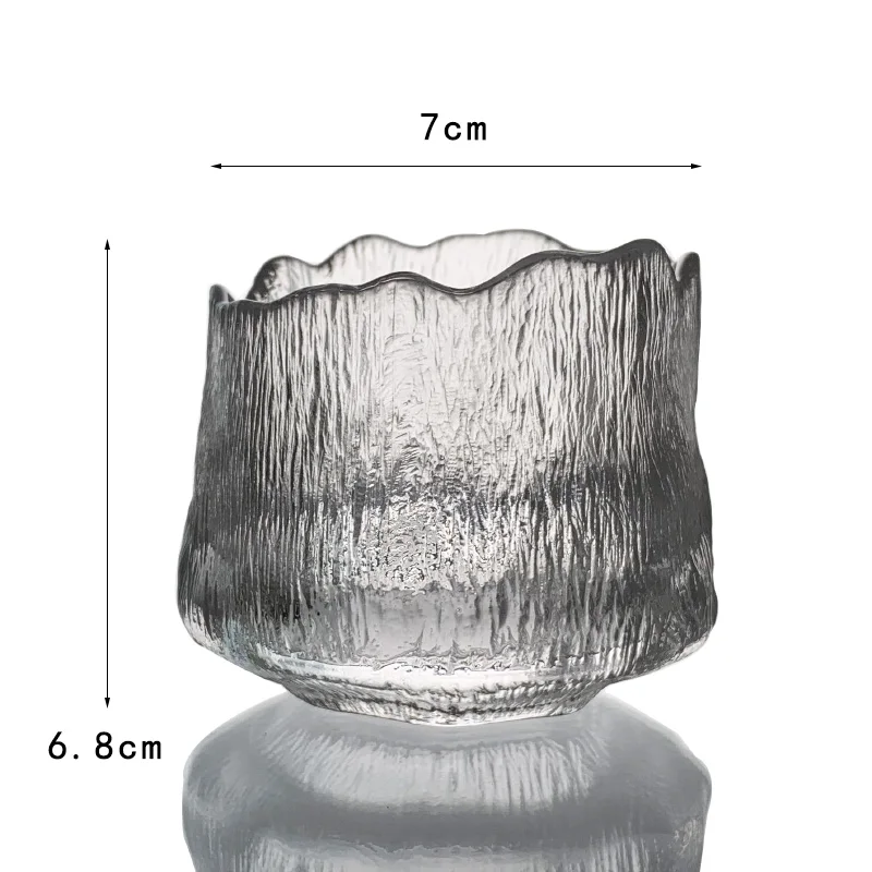 Hand Made Frosted Japanese Style Glacier Sake Glass Cup Tea Glasses