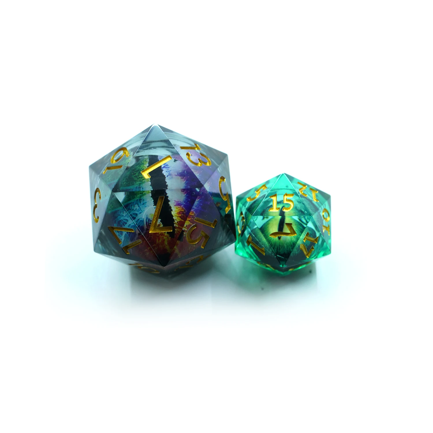 Yushun DND Ollo de Dragón Individual 50MM Resina Poliédricos Azul para Xogos de Dungeons and Dragons Mesa