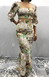 Новинка, детская одежда, модный костюм для досуга, комплект из двух предметов для женщин Костюм Платье женское 7/4 рукав, костюм комплект ювелирных изделий для женщин.(21001 + 21002)