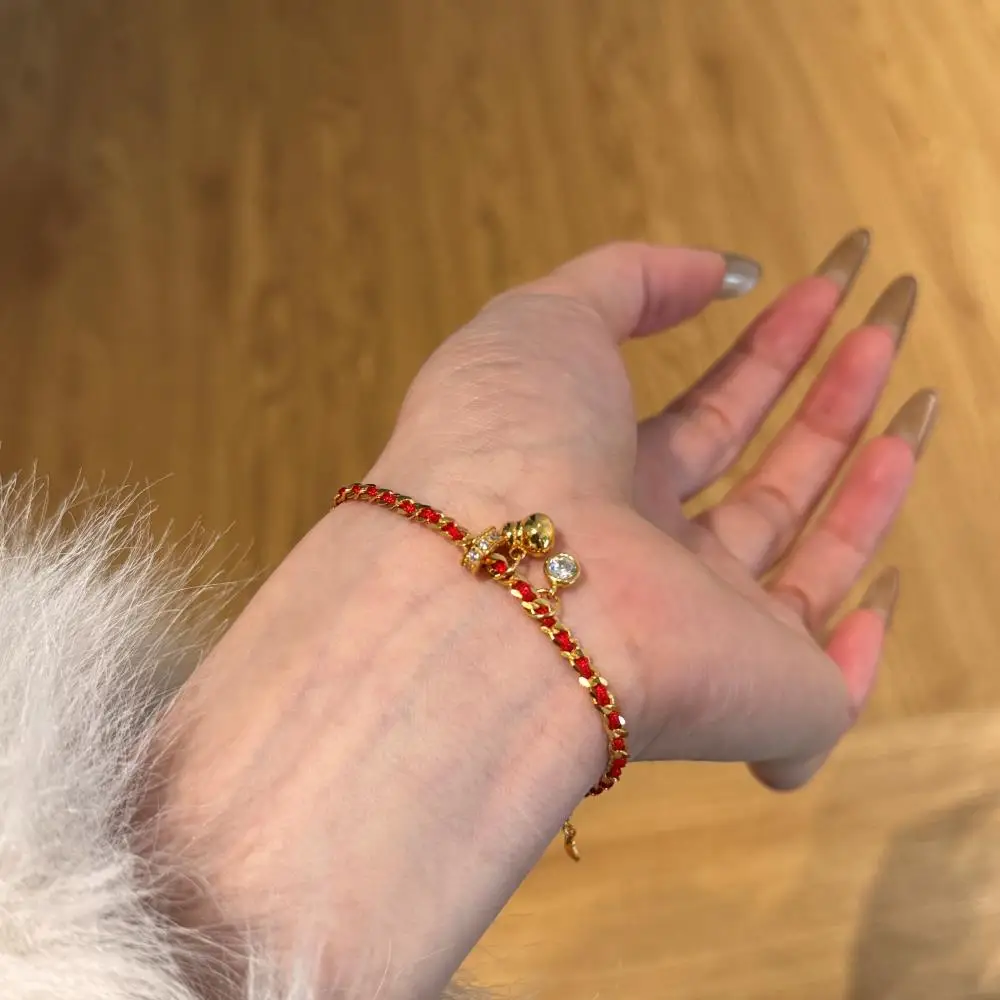 KAKODIY Chinese popular style gourd red rope gold plated 925 Sterling Silver bracelet detail 6