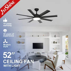 1stshine Ceiling Fan Large Airflow Metal Durable Aluminum Blades Big LED Ceiling Fan with Remote