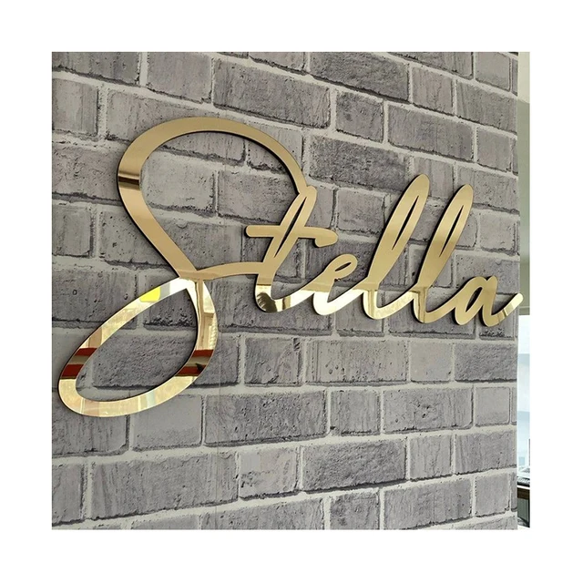 Laser Wall Logo Gold Mirror Acrylic Letters 3d Backdrop Letters For Decoration