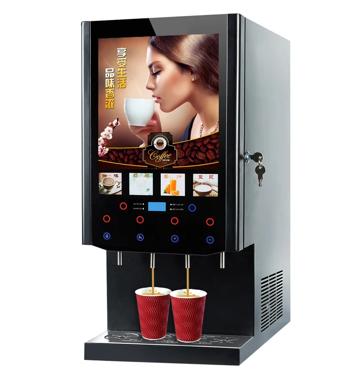 Commercial 3 Flavor Instant Fully Automatic Self Coin Coffee Vending  Machine New