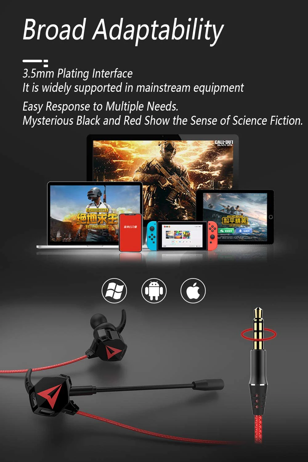 G901 Factory Directly Plextone Wired PC Gaming Headset Earphone with Detachable Long Microphone