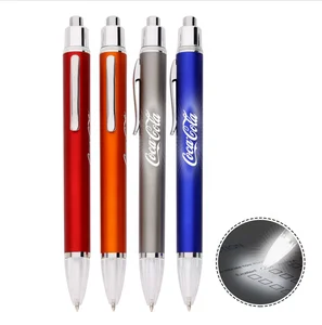 Top Quality Light up logo Light Tip Ball Pen with LED Light and Customized logo