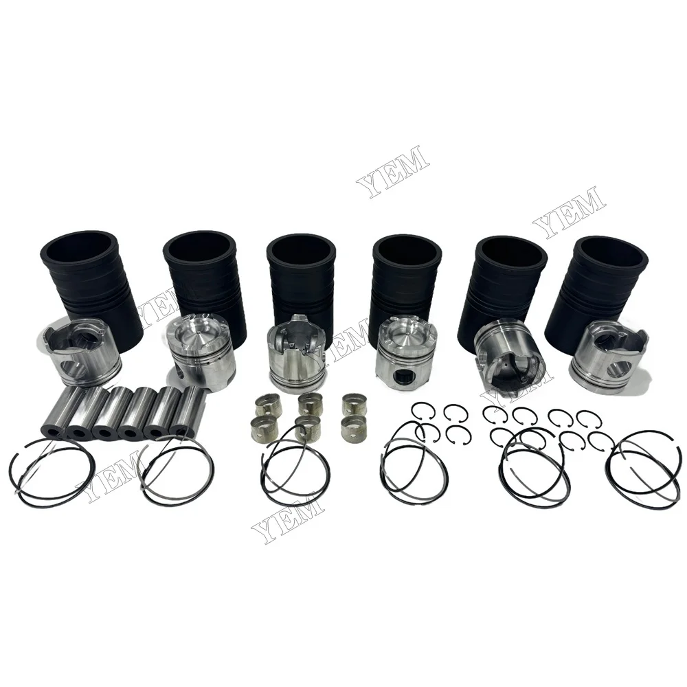 Cylinder Liner Kit Fit for Mitsubishi S6A3 Engine 6
