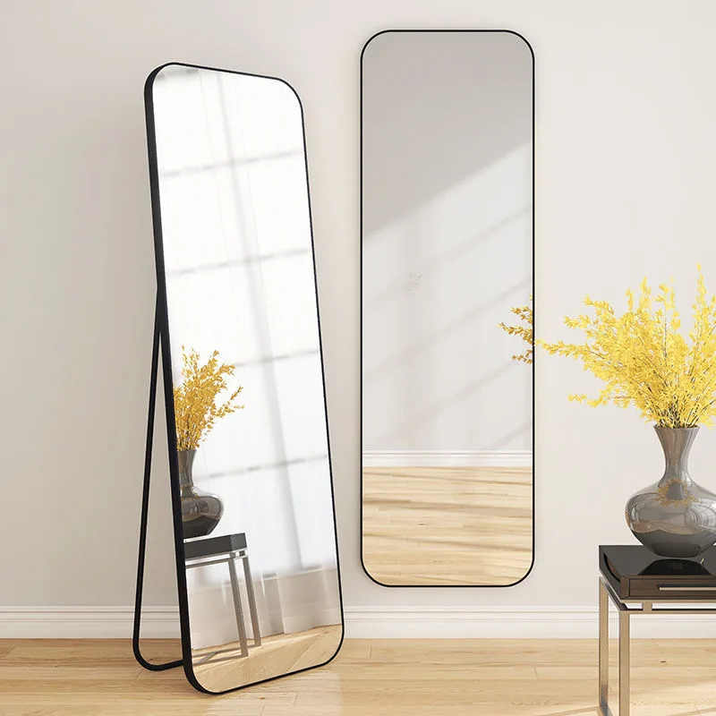 Modern Design Home Large Rectangular Round Corner Gold Framed Big Full Body Standing  Mirror for Dressing Room