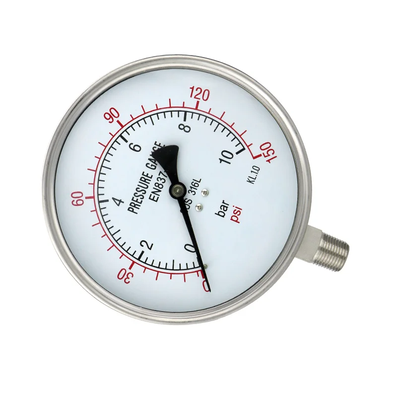 MAIRUIKESI Customizable Large Dial 2.5-400bar Gas Pressure Gauge Meter Full Stainless Steel Manometer Gauge