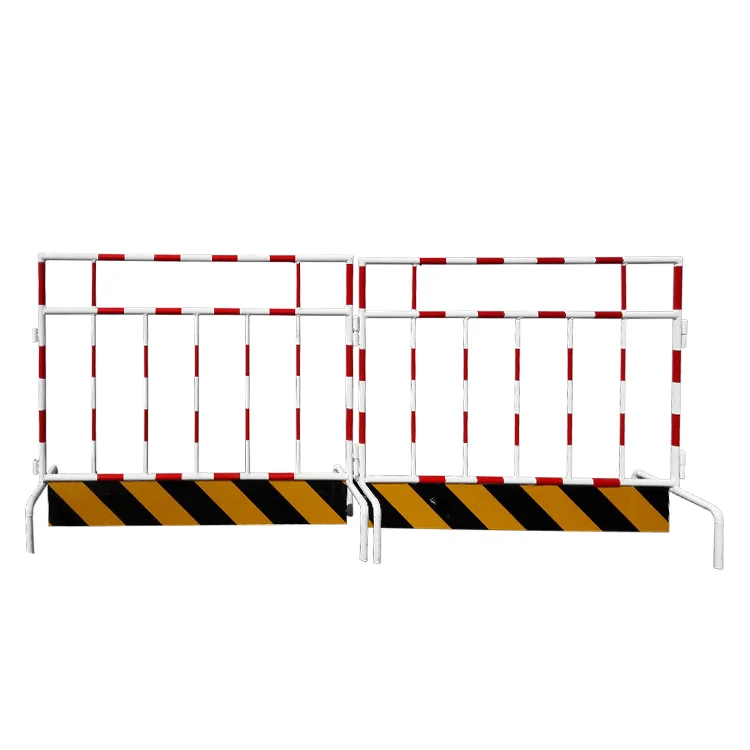 Customized Black Yellow Galvanized Iron Temporary Barrier Fence Construction Isolation protection Traffic Warning Safety Direct