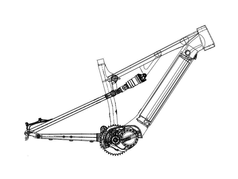 Bafang M600 Mountain Electric Bike Frame Full Suspeension 29er*2.35 Tire Aluminum Alloy Thru