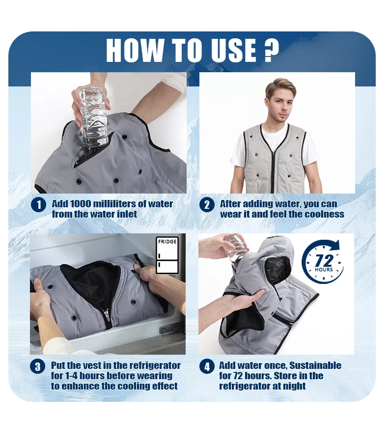Ice Evaporative Cooling Deluxe Blue Vest - Personal Protection