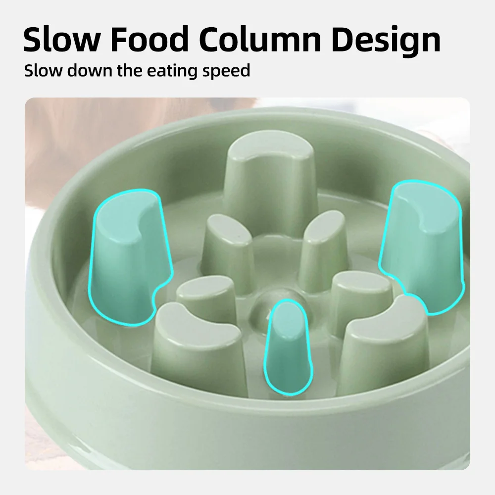 Wholesale Non-slip Plastic Slow Feeder Bloat Stop Dog Food Bowl with F - product detail 4
