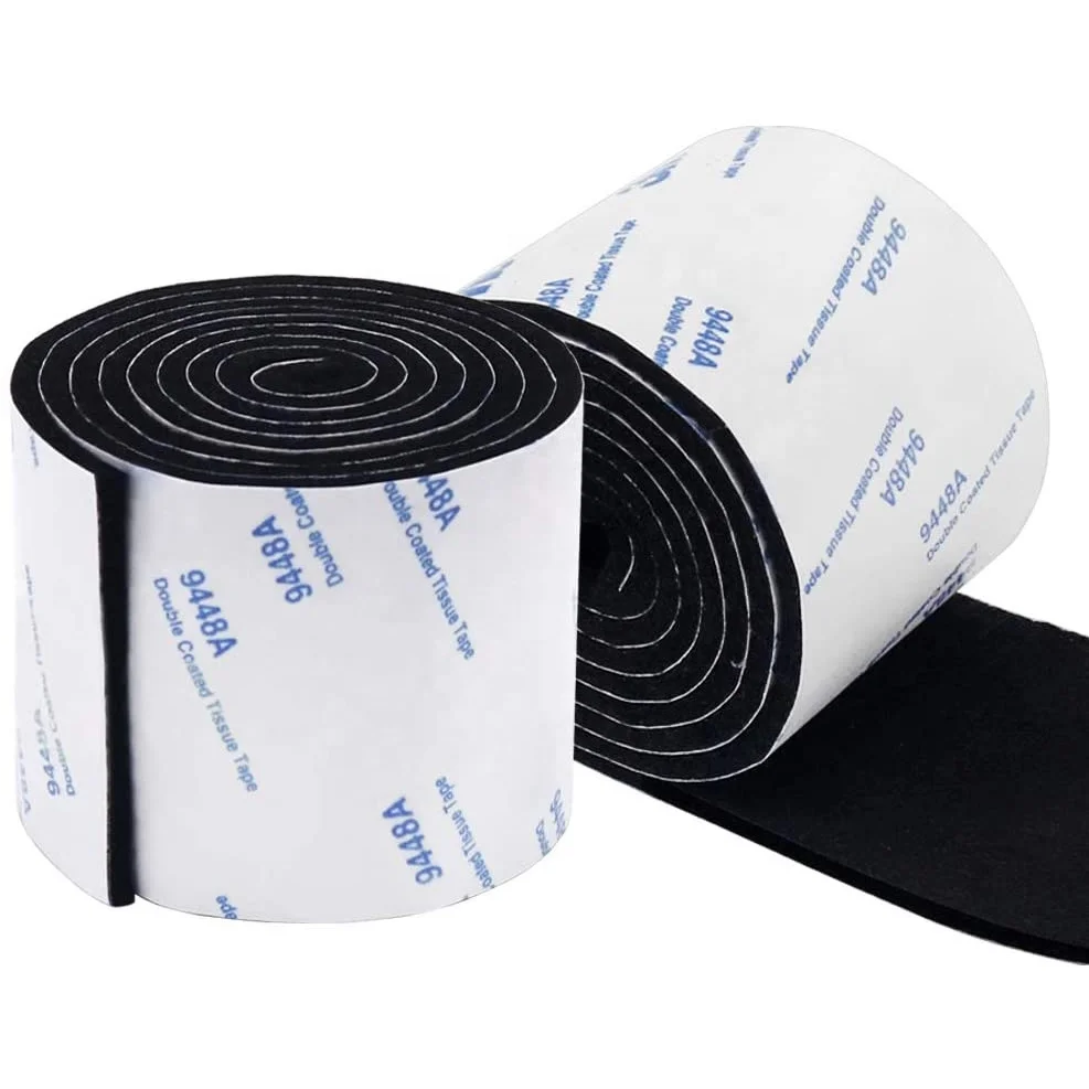 3 Rolls 100cm Self-Stick Heavy Duty Felt Strips Self Adhesive Felt Tapes Polyester Felt Strip Rolls for Protecting Furniture and DIY Adhesive Light