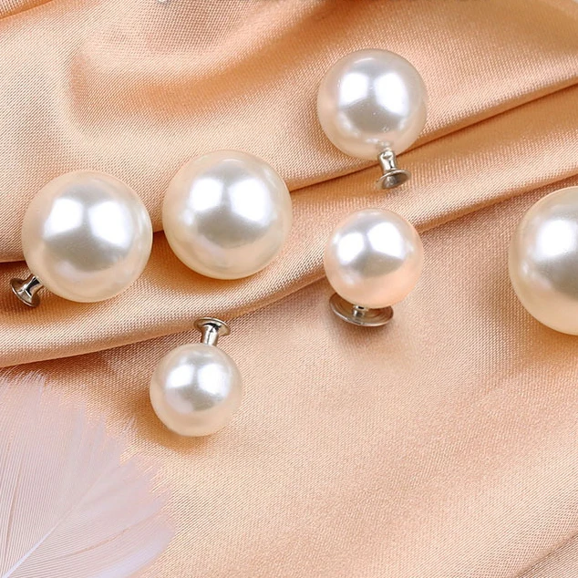 Wholesale Fashion DIY Rivet Or Screw Back No Sew Plastic Pearl Rivet Button