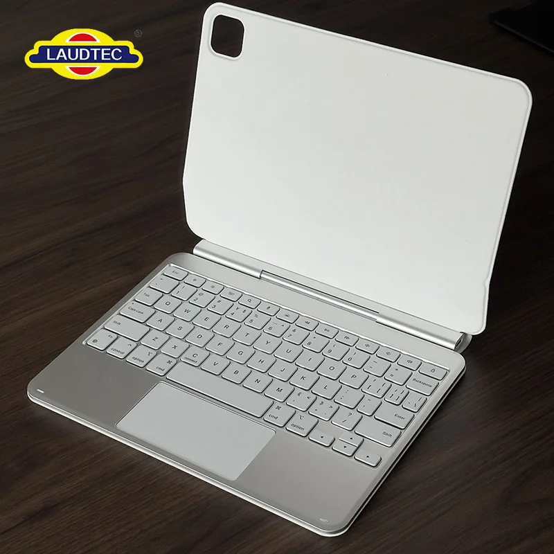 product laudtec magic tablet keyboard case with trackpad detachable type c port for ipad 10th pro 11 air 13 gray pbk3-7