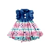 Navy Collar Flamingo Nautical Print Dress