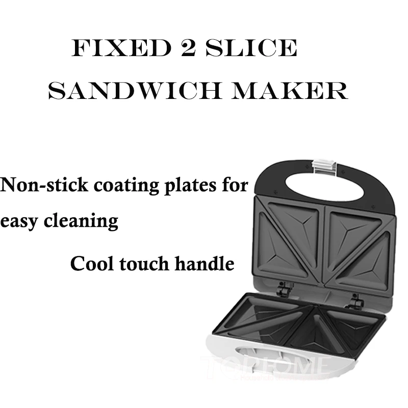 750 W Fixed Plate 2‑Slice Sandwich Maker - Image 2