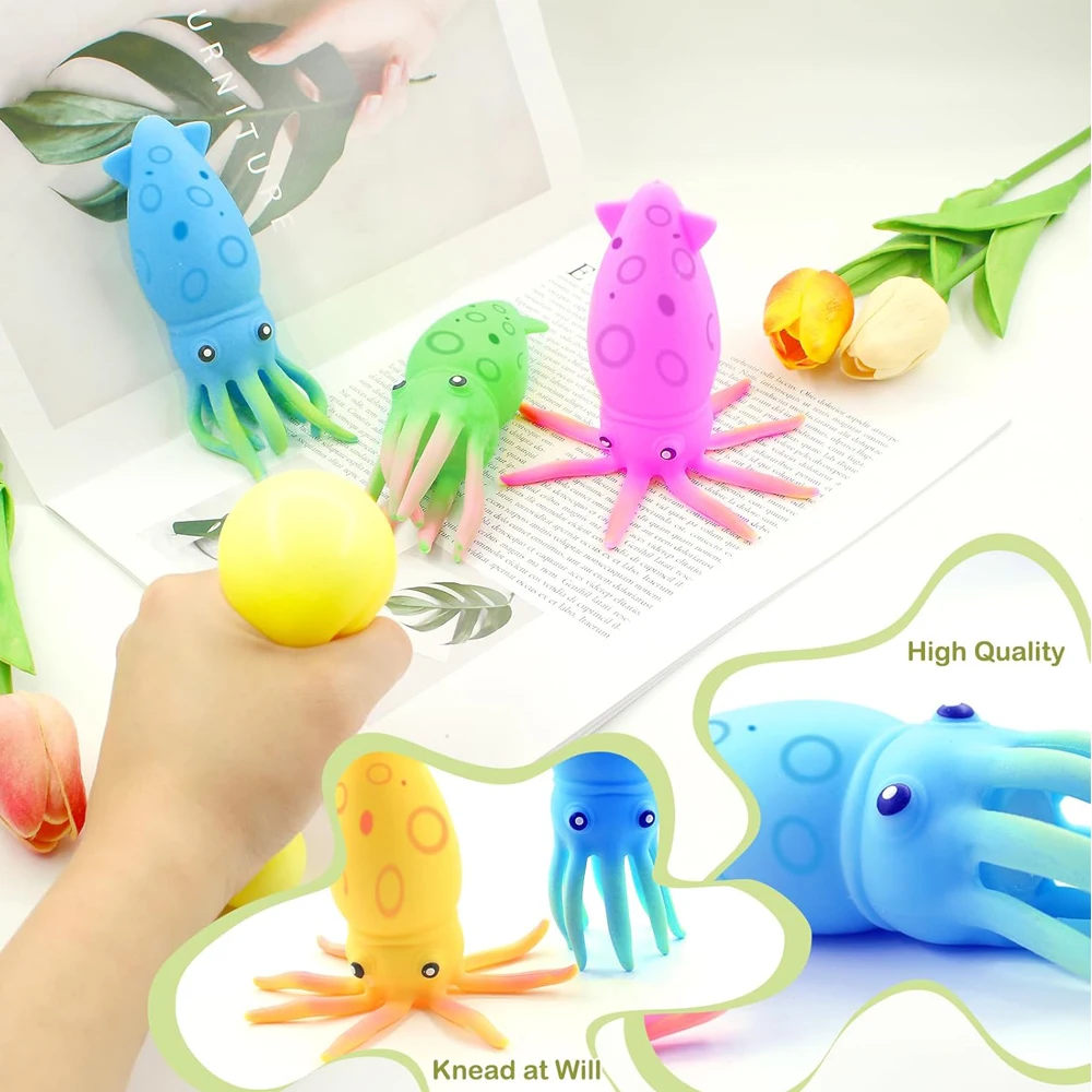 LZY951 Squid Stress Balls - Fun Squeeze Toys for Kids