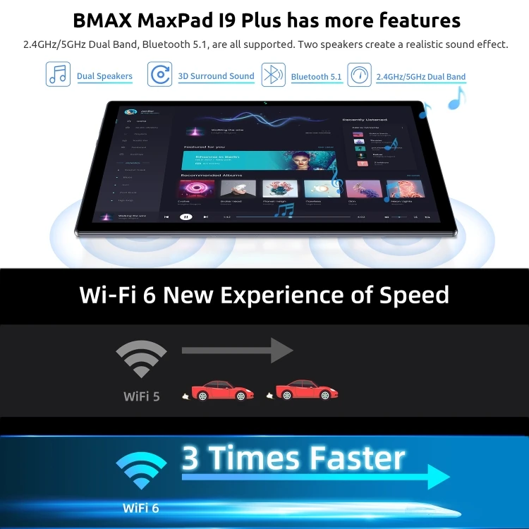 BMAX Maxpad I9 Plus Tablet - Android 13, 4GB RAM, 64GB Storage