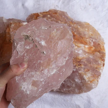 Natural large size pink crystal gravel rough stone gemstone raw rose quartz