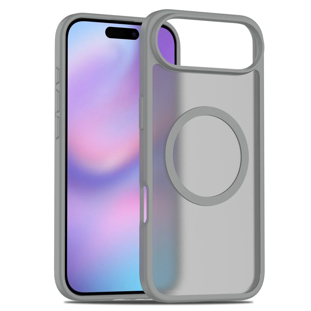 Laudtec Anti Drop Protective Cover Silver Matte Large Hole Skin Magnetic Phone Case With Wireless Charging For iPhone 17 Air