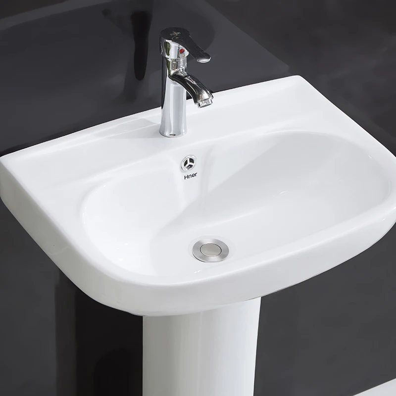 Sding-3 White Ceramic Modern Bathroom Pedestal Basin floor Mounted Pedestal Tank Hand Wash Basin Bowl