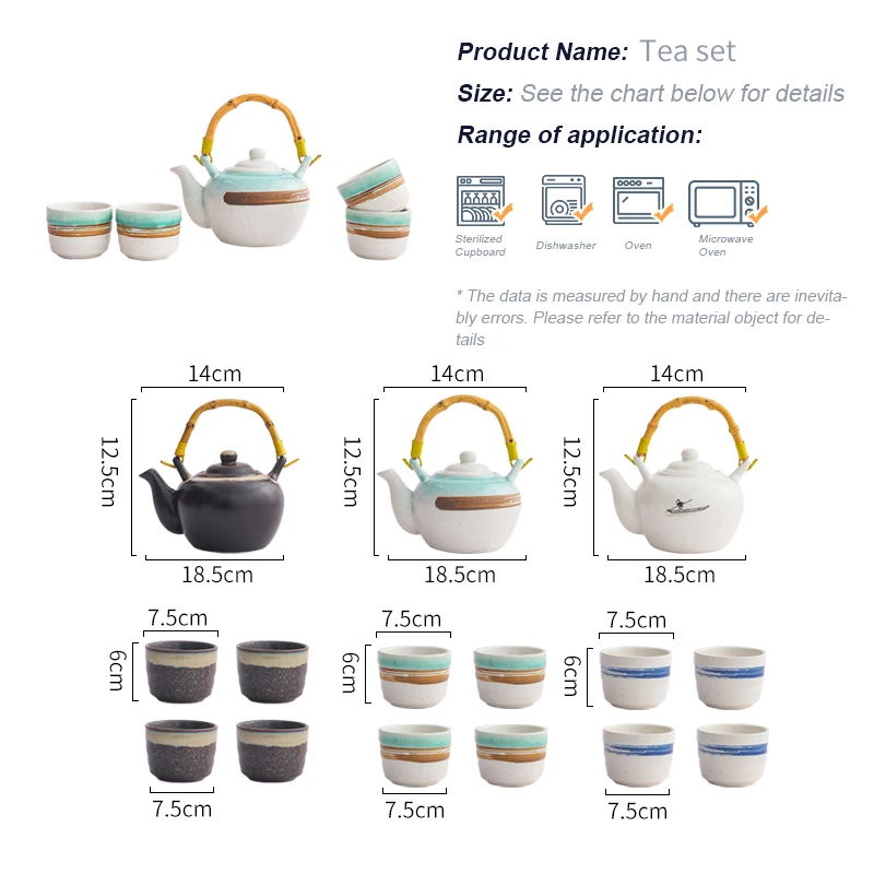 Japanese Style Tea Set A Pot With 4 Cups Hot Sells Customized Tea Cups ...