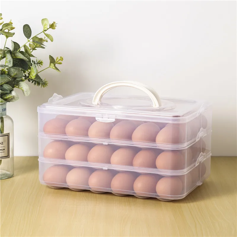 3layer Large Clear Plastic Capacity Egg Fresh Storage Holder Box For
