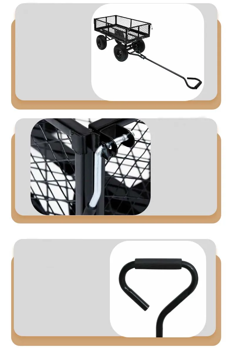 Collapsible Outdoor Utility Wagon With Folding Table And Drink Holders