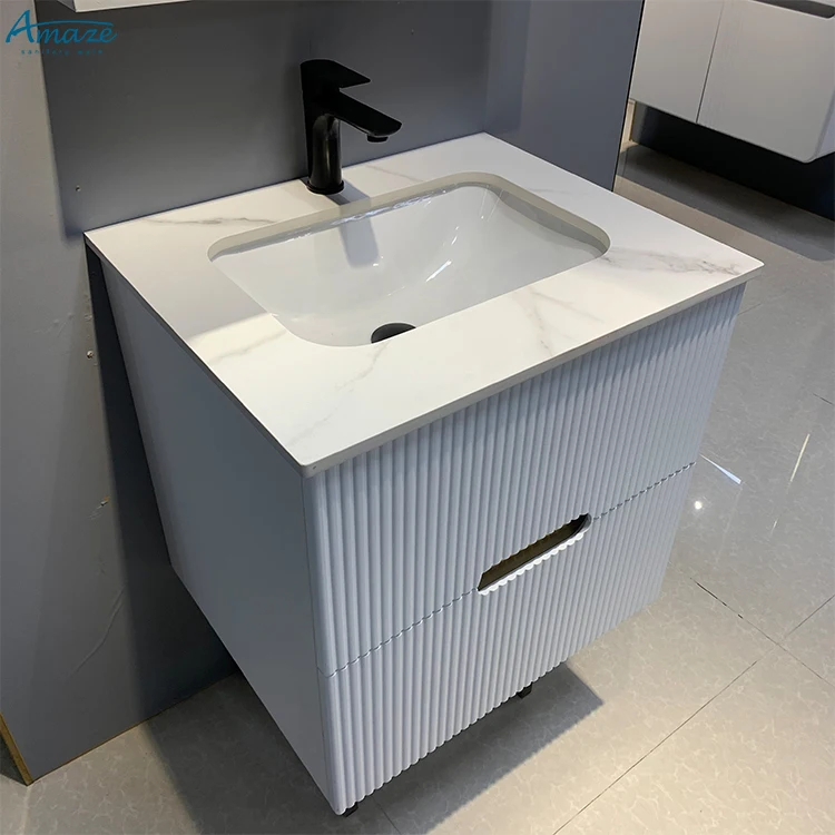 High quality modern furniture bathroom vanity sink aluminum bathroom cabinet with mirror manufacture