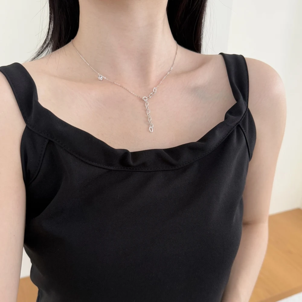 KAKODIY Unique Personalized Design 925 Sterling Silver Chain Pendant Necklace with 5A Zirconium Oxide Tail Pendant Women's Accessories Daily Necessities detail 1