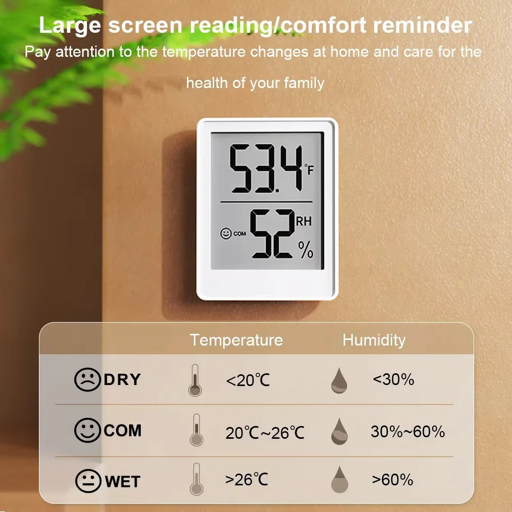 Smiley Indicator Baby Room Thermometer Indoor Digital Mini Thermo-Hygrometer High Accuracy Temperature and Humidity Meter