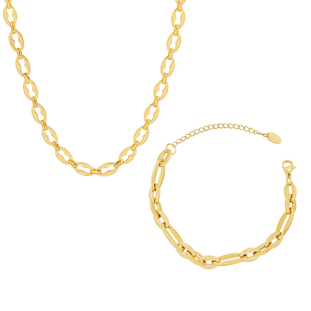 Brazilian Link Chain | Stainless Steel Gold Chain Necklace | PlayHardLookDope