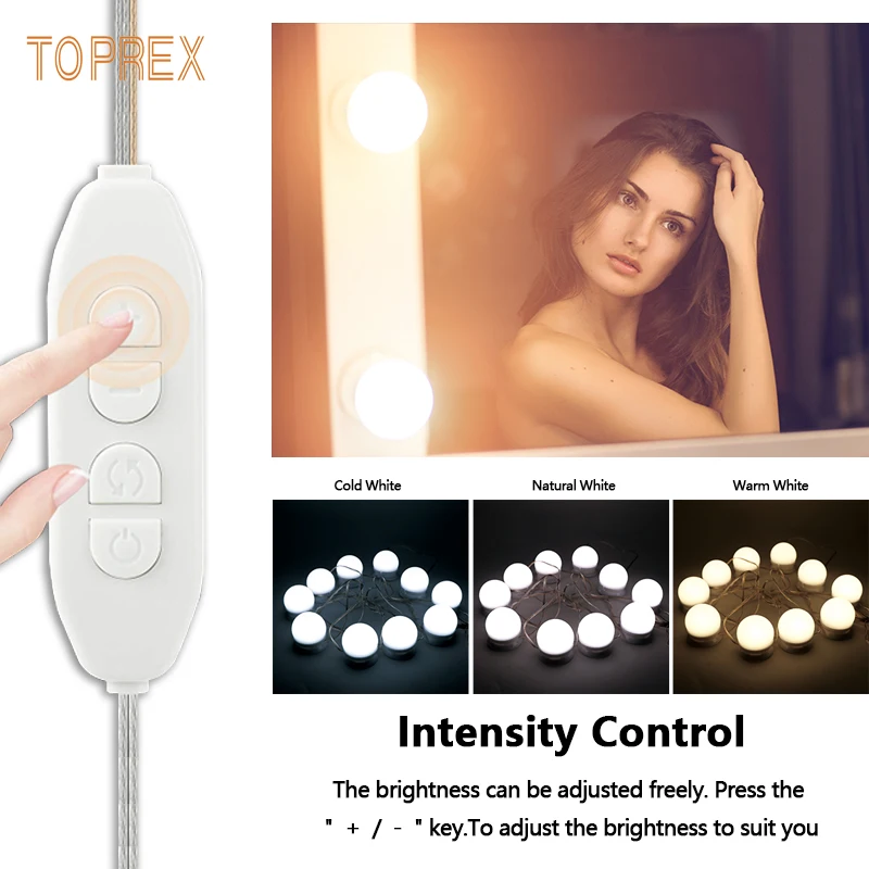 Диммируемое голливудское зеркало для макияжа девочек простое в установке современное акриловое туалетного столика светодиодная лампа