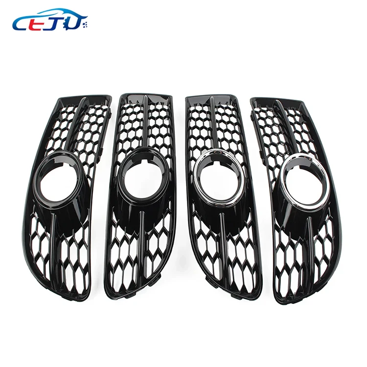 Cache Antibrouillard AV Pour Audi A4 B7 S-Line 2005-2008 - Grille Plastique, Référence OEM 8E0807681F/2F - Protection Et Style