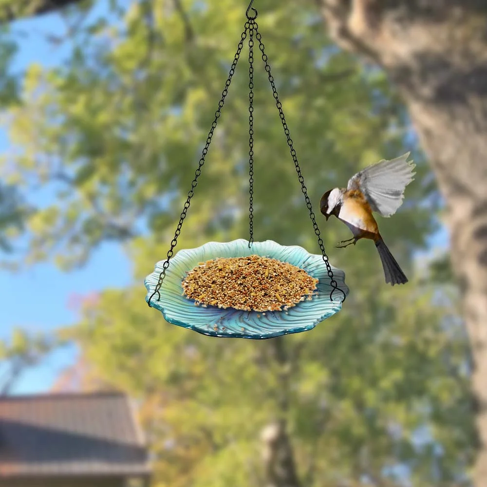 Outside Decorative Food Glass Hanging Metal Outdoor Bird Feeder