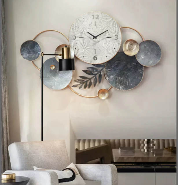Hot sell fashionable metal wall clock home decoration gold for living room bedroom clock